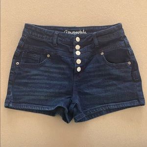 Aeropostale High Rise Button Fly Denim Jean Shorts